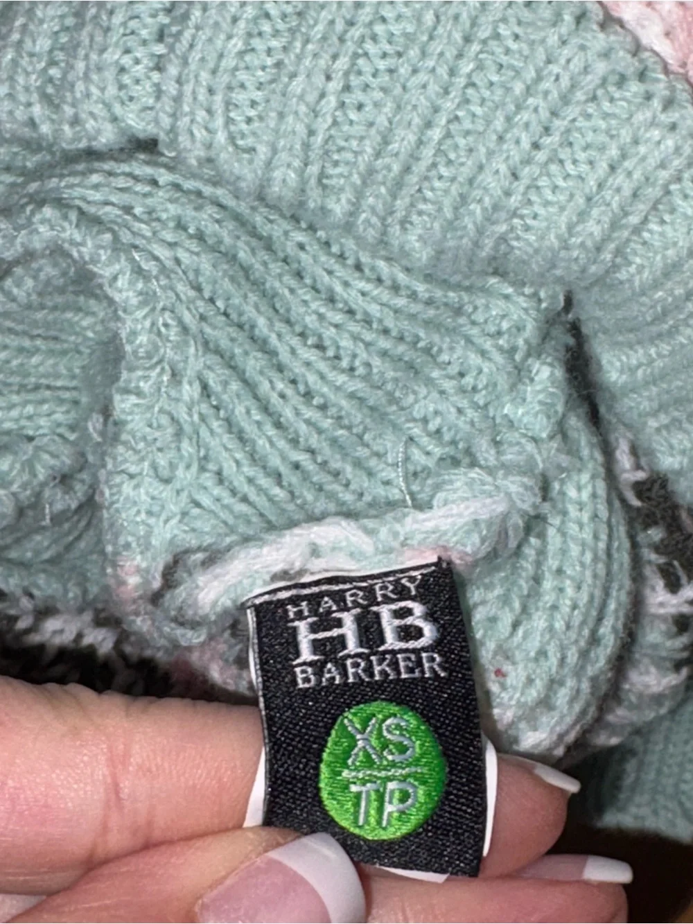 Bow-Accent Fair Isle Knit Sweater - Mint Pink, NWOT